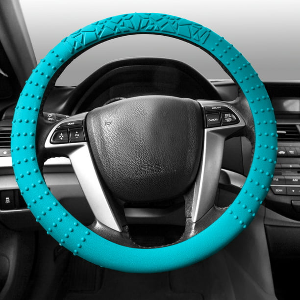 ATMOMO Colorful Car Steering Wheel Cover PU Leather Steering Wheel Protection Cover with Crystal Diamond Four Seasons Fit 15 Inch 